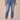 Mid Blue Artisanal Denim Absolution Mid-Rise Repreve Fading Whiskering Roll Cuff Hem Angled Dart Seam Ankle Skimmer Jean