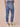 Mid Blue Artisanal Denim Absolution Mid-Rise Repreve Fading Whiskering Roll Cuff Hem Angled Dart Seam Ankle Skimmer Jean