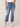 Mid Blue Denim Absolution Mid Rise Repreve Split Double Layer Fray Kick Flare Hem Jean