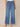 Mid Blue Artisanal Denim Skyrise Tulip Hem Dart Seam Wide Leg Jean