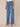 Mid Blue Artisanal Denim Skyrise Tulip Hem Dart Seam Wide Leg Jean