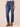 Blue Indigo Denim Absolution High Rise Ankle Length Step Clean Finish Fray Hem Splicing Whiskering Straight Leg Jean