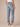 Mid Blue Denim Absolution High Rise Slim Straight Embroidered Cascading D Back Pocket Clean Finish Fray Hem Jeans