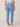 Light Blue Denim Absolution High Rise Spliced Dual Tone Cropped Inside Step Hem Clean Finish Straight Leg Petite Jean