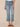 Light Blue Artisanal Denim Absolution High Rise Center Seam Side Slit Hem Kick Flare Jean