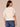 Off White Short Flutter Floral Die Cut Embroidered Sleeve Mixed Media Pointelle V-Neck Banded Petite Hem Top
