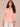 Pale Peach Long Blouson Sleeve Crochet Trim Ombre Braided Tie Split V-Neck Petite Woven Top