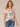 Wild Mulberry Palm Extended Short Sleeve Back Center Seam Scoop Neck Twist Front Hem Abstract Placement Leaf Print Petite Knit Top