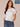 Blue Crush Marble Multi Short Seamless Pleated Sleeve Scoop Neck Marble Print Twist Front Hem Plus Size Knit Top