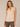 Ecru Stripe Multi Sleeveless Ruffle Edge Armhole V-Neck Ruched Stand Collar Half Button Placket Metallic Stripe Woven Tank Top
