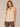 Ecru Stripe Multi Sleeveless Ruffle Edge Armhole V-Neck Ruched Stand Collar Half Button Placket Metallic Stripe Petite Woven Tank Top