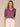 Heather Passion Fruit Elbow Puff Blouson Sleeve Smocked Shoulder Scallop V-Neck Center Front Seam Center Front Seam Hi-Low Hem Petite Knit Top