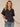 Bubble Sleeve Spliced V-Neck Embroidered Placket Petite Woven Top