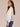 Ecru Blue Shadow Long Drop Shadow Blouson Sleeve Crew Neck Dip Dye Floral Screen Print Bubble Hem Petite Knit Sweatshirt