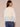 Ecru Blue Shadow Long Drop Shadow Blouson Sleeve Crew Neck Dip Dye Floral Screen Print Bubble Hem Petite Knit Sweatshirt