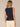 Navy Sleeveless Button Down Front Scallop Edge Embroidery V-Neck Cinched Waist Peplum Hem Woven Top