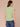 Green Tea Cap Sleeve Scoop Neck Embroidered Stripe Surplus Shirttail Hem Plus Size Knit Top