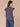 Navy Cap Sleeve Scoop Neck Embroidered Stripe Surplus Shirttail Hem Petite Knit Top