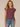 Dark Boysenberry Cap Sleeve Scoop Neck Shirttail Surplus Hem Stripe Print Knit Top