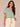 Vintage Jade Short Puff Bell Sleeve Scallop Crochet Edge Split V-Neck Surplus Shirttail Hem Petite Knit Top