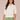 Off White Three Quarter Banded Blouson Sleeve Button Down Crochet Inset Front Collar Neck Scallop Edge Hem Woven Top