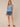 Navy Golden Multi Extended Cap Pleated Sleeve Scoop Neck Bubble Hem Ombre Placement Print Knit Top
