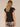 Black Flutter Cap Sleeve Round Split Neck Mixed Media Knit Top

