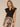 Black Flutter Cap Sleeve Round Split Neck Mixed Media Knit Top