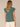 Posy Green Flutter Cap Sleeve Round Split Neck Mixed Media Knit Top