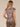 Light Fawn Multi Extended Cap Sleeve Scoop Neck Keyhole Back Side Ruching Round Hem Animal Print Knit Top