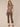 Light Fawn Multi Extended Cap Sleeve Scoop Neck Keyhole Back Side Ruching Round Hem Animal Print Knit Top