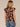 Chocolate Truffle Multi Flutter Cap Sleeve Ruffle Stand Collar Split Neck Tropical Cheetah Print Woven Top