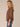 Mocha Brown Three Quarter Cinched Blouson Sleeve Scallop Edge Open Front Back Center Seam Cropped Hem Woven Jacket