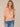 Rose Pearl Tangerine Multi Elbow Blouson Sleeve Border Print Placket Placement Floral Round V-Notch Neck Petite Woven Top