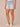 Powder Blue Artisanal Denim Absolution High Rise Fray Cuff Dart Seam Short