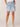 Light Blue Artisanal Absolution Skyrise Double Button Flap Patch Pocket Fray Hem 7 Inch Inseam Cargo Short
