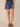 Blue Denim Absolution High Rise Embroidered Cascading D Pocket Clean Finish Fray Hem Petite Short