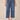 Blue Denim Absolution High Rise Clean Finish Fray Hem Angled V Yoke Glider Crop Wide Leg Jean