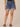 Mid Blue Artisanal Denim Absolution High Rise Spade Pocket Roll Cuff Short