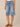 Light Blue Artisanal Denim Absolution High Rise V-Yoke Dart Seam Porkchop Pocket Relaxed Bermuda Short