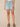 Light Blue Artisanal Denim Ableisure Skyrise Pull-On Drawstring Waist Micro Step Hem Side Slit Petite Relaxed Short