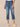 Mid Blue Artisanal Denim Absolution High Rise Destruction Embroidered Rope Cascading D Pocket Roll Cuff Modern Capri Jean