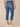Mid Blue Artisanal Denim Absolution High Rise Destruction Embroidered Rope Cascading D Pocket Roll Cuff Modern Capri Jean