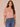 Sachet Pink Multi Watercolor Elbow Puff Blouson Sleeve Abstract Print Ruched Crew Neck Petite Knit Top