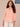 Pale Peach Long Blouson Sleeve Crochet Trim Ombre Braided Tie Split V-Neck Plus Size Woven Top